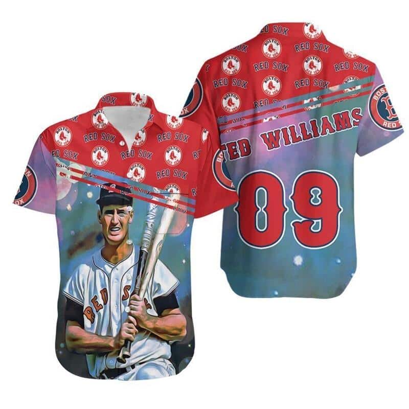 09 Ted Williams Boston Red Sox Hawaiian Shirt Baseball Fans Gift 09 Ted Williams Boston Red Sox Hawaiian Shirt Baseball Fans Gift