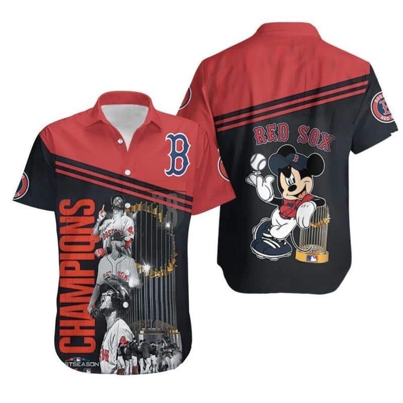 Mickey Disney Boston Red Sox Champions Hawaiian Shirt Mickey Disney Boston Red Sox Champions Hawaiian Shirt