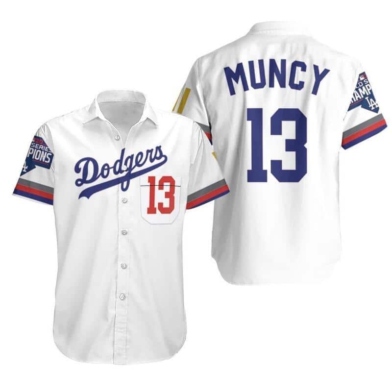 MLB Muncy 13 Los Angeles Dodgers Hawaiian Shirt MLB Muncy 13 Los Angeles Dodgers Hawaiian Shirt