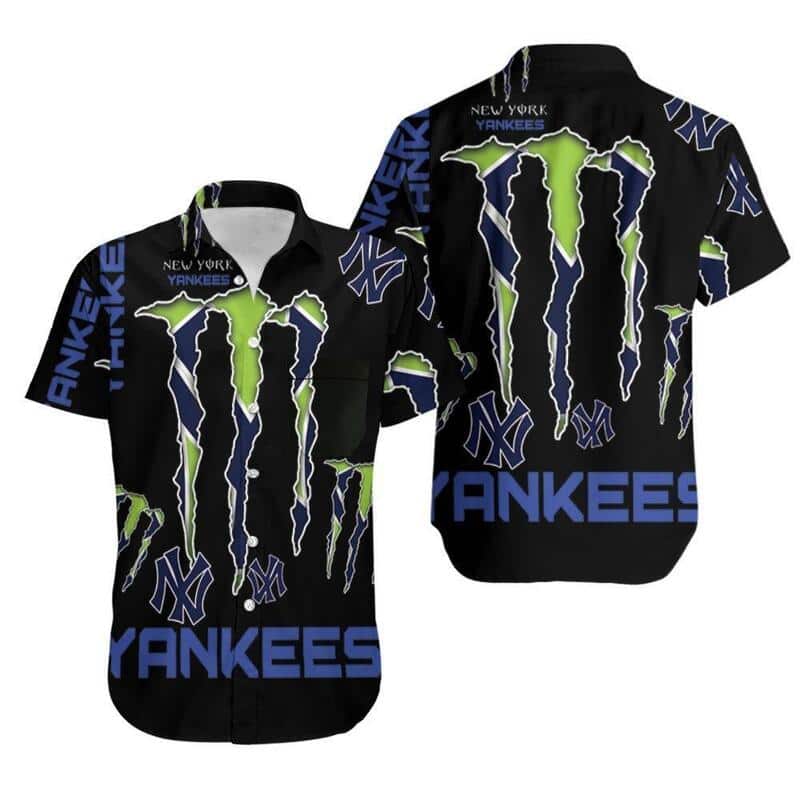 New York Yankees Hawaiian Shirt Monster Energy Logo Best Beach Gift New York Yankees Hawaiian Shirt Monster Energy Logo Best Beach Gift