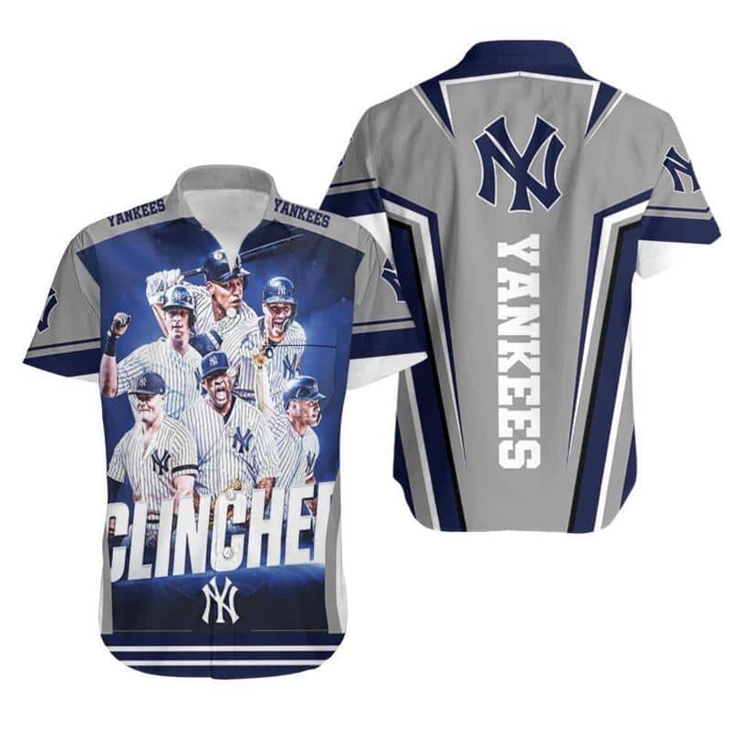New York Yankees Hawaiian Shirt Players Clinched Beach Gift For Baseball Fans New York Yankees Hawaiian Shirt Players Clinched Beach Gift For Baseball Fans