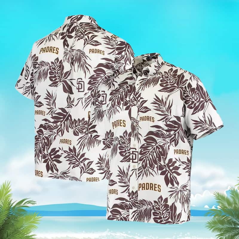 White Aloha San Diego Padres Hawaiian Shirt Tropical Flower Pattern All Over Print White Aloha San Diego Padres Hawaiian Shirt Tropical Flower Pattern All Over Print