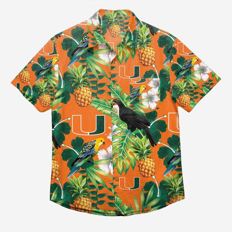 Miami Hurricanes Hawaiian Shirt Tropical Pattern Practical Beach Gift Miami Hurricanes Hawaiian Shirt Tropical Pattern Practical Beach Gift