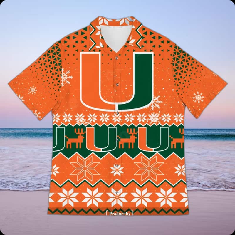 Miami Hurricanes Hawaiian Shirt Christmas Gift For Football Fans Miami Hurricanes Hawaiian Shirt Christmas Gift For Football Fans