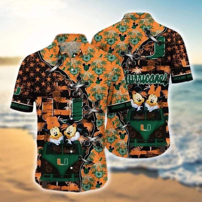 Mickey Mouse Disney Miami Hurricanes Hawaiian Shirt For Beach Lovers Mickey Mouse Disney Miami Hurricanes Hawaiian Shirt For Beach Lovers