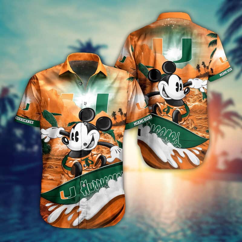 Mickey Mouse Disney Miami Hurricanes Hawaiian Shirt Mickey Mouse Disney Miami Hurricanes Hawaiian Shirt