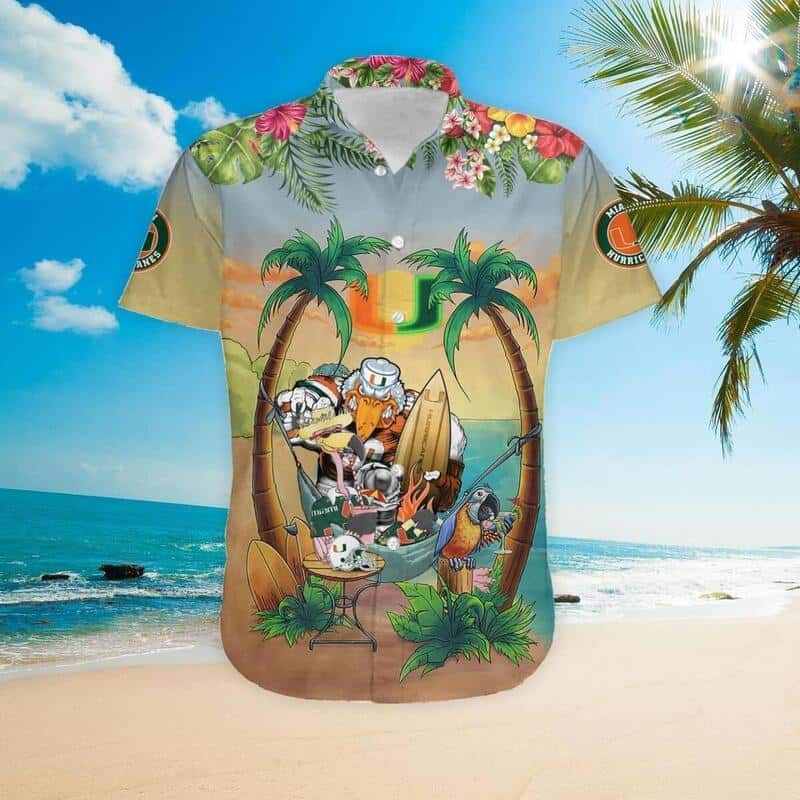 Miami Hurricanes Hawaiian Shirt Tropical Parrot Summer Gift For Friend Miami Hurricanes Hawaiian Shirt Tropical Parrot Summer Gift For Friend