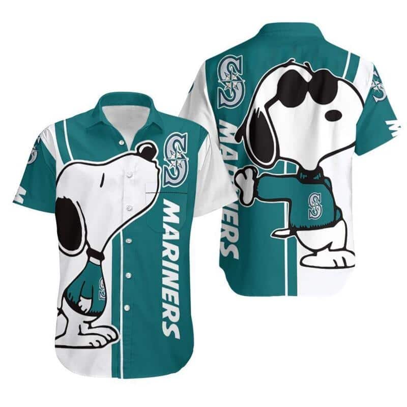 Snoopy Seattle Mariners Hawaiian Shirt Beach Gift For Baseball Fans Snoopy Seattle Mariners Hawaiian Shirt Beach Gift For Baseball Fans