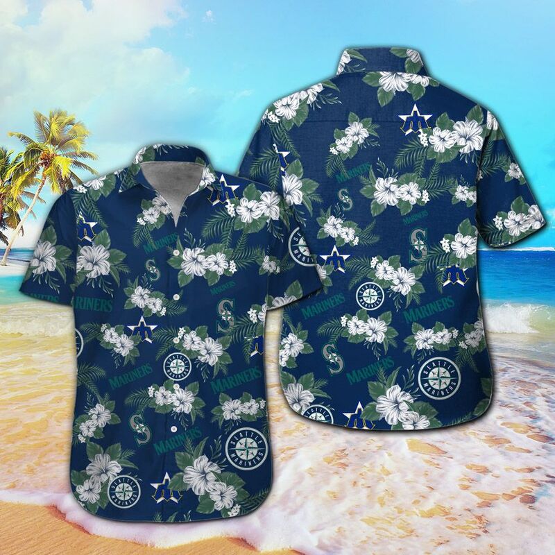 Seattle Mariners Hawaiian Shirt Tropical Flower Pattern Beach Gift For Him Seattle Mariners Hawaiian Shirt Tropical Flower Pattern Beach Gift For Him