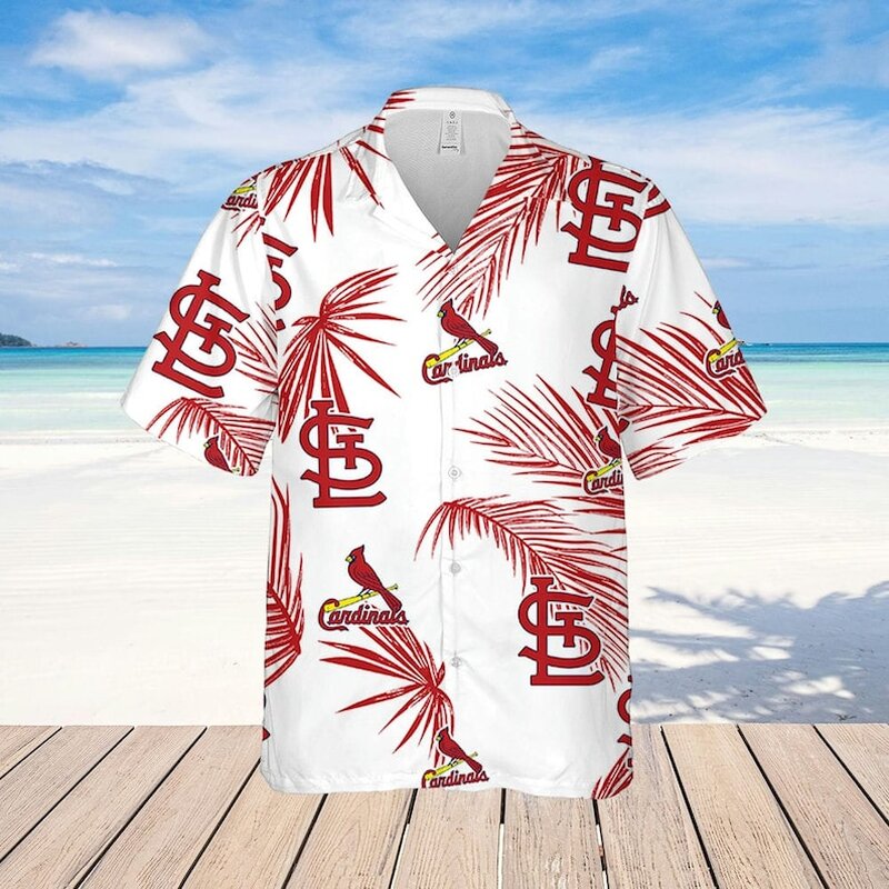 St. Louis Cardinals Hawaiian Shirt Palm Leaves Pattern All Over Print St. Louis Cardinals Hawaiian Shirt Palm Leaves Pattern All Over Print