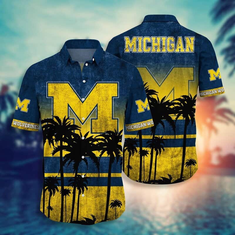 Vintage Michigan Wolverines Hawaiian Shirt Beach Lovers Gift Vintage Michigan Wolverines Hawaiian Shirt Beach Lovers Gift