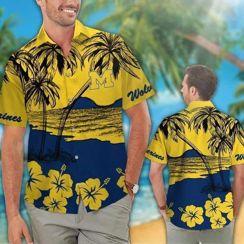 NCAA Michigan Wolverines Hawaiian Shirt Practical Beach Gift NCAA Michigan Wolverines Hawaiian Shirt Practical Beach Gift