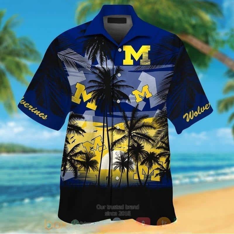Michigan Wolverines Hawaiian Shirt Vintage Gift For Beach Trip Michigan Wolverines Hawaiian Shirt Vintage Gift For Beach Trip