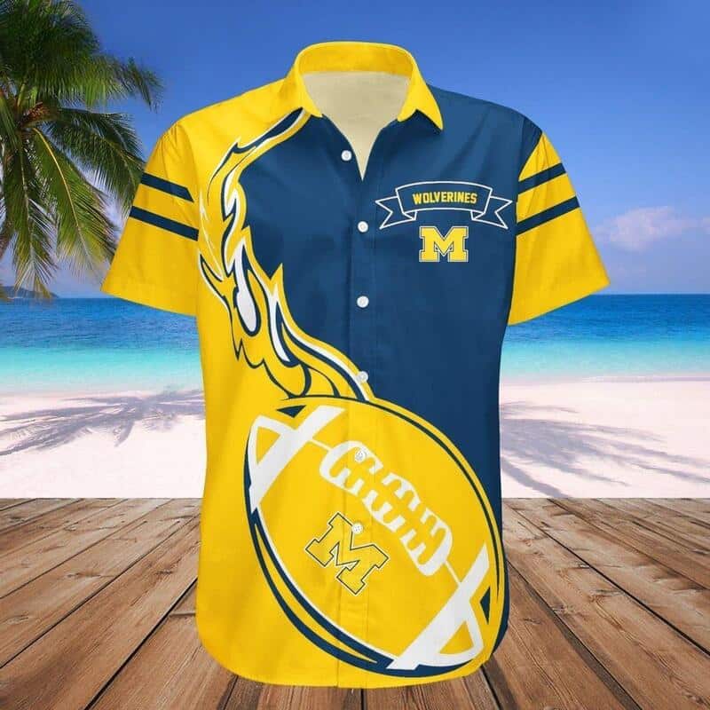 NCAA Michigan Wolverines Hawaiian Shirt Summer Gift For Sports Lovers NCAA Michigan Wolverines Hawaiian Shirt Summer Gift For Sports Lovers