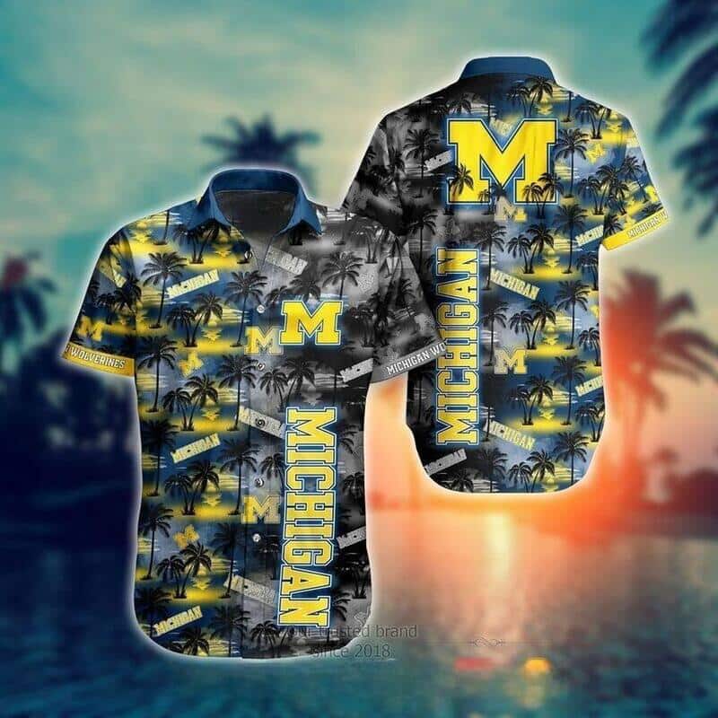 Michigan Wolverines Hawaiian Shirt Beach Pattern Summer Beach Gift Michigan Wolverines Hawaiian Shirt Beach Pattern Summer Beach Gift