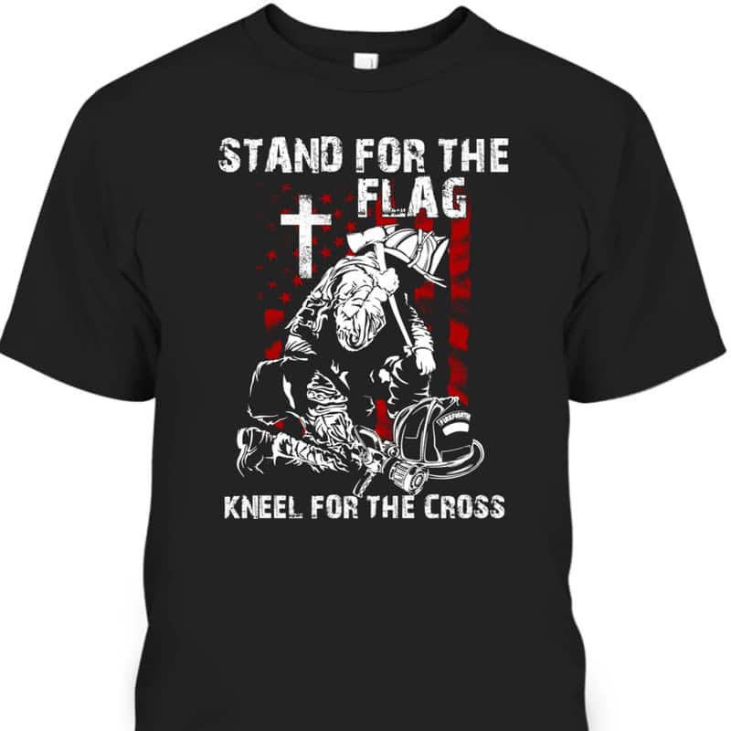 USA Flag T-Shirt I Stand For The Flag Kneel For The Cross USA Flag T-Shirt I Stand For The Flag Kneel For The Cross