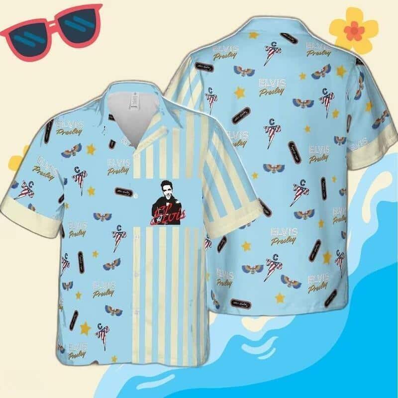 Blue Aloha Elvis Presley Hawaiian Shirt Beach Gift For Rock Lovers Blue Aloha Elvis Presley Hawaiian Shirt Beach Gift For Rock Lovers