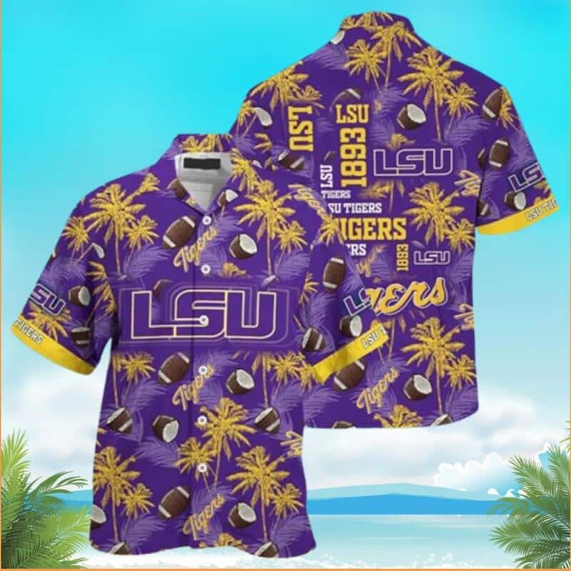 LSU Tigers Hawaiian Shirt Beach Gift For Dad LSU Tigers Hawaiian Shirt Beach Gift For Dad
