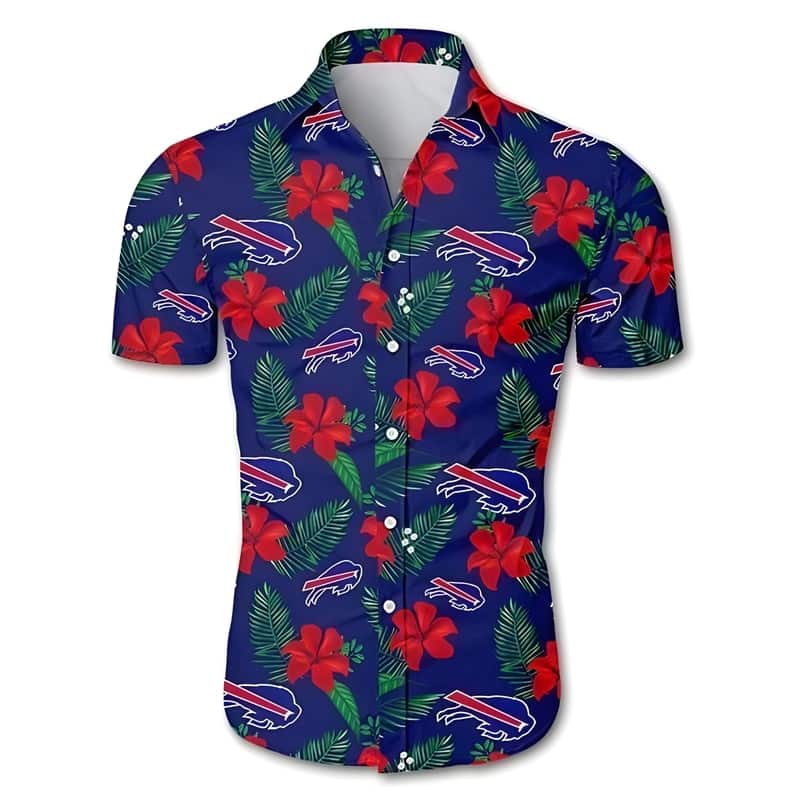 Buffalo Bills Hawaiian Shirt Red Hibiscus Pattern Summer Beach Gift Buffalo Bills Hawaiian Shirt Red Hibiscus Pattern Summer Beach Gift