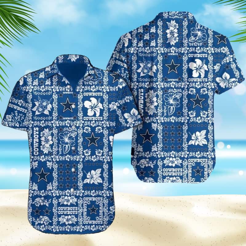 NFL Dallas Cowboys Hawaiian Shirt Hibiscus Flowers Pattern NFL Dallas Cowboys Hawaiian Shirt Hibiscus Flowers Pattern
