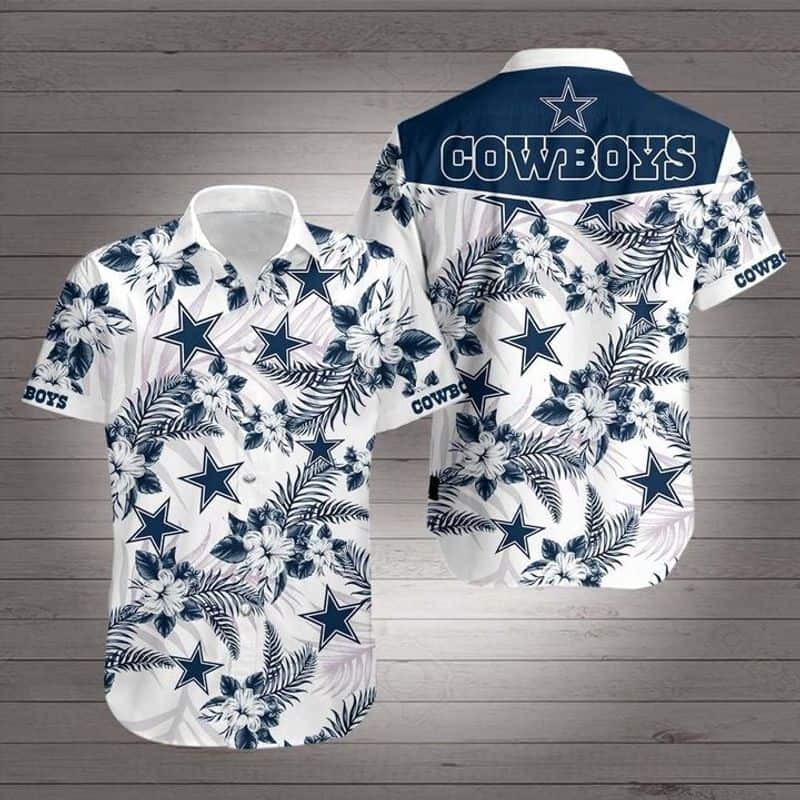 NFL Dallas Cowboys Hawaiian Shirt Tropical Flower Pattern All Over Print NFL Dallas Cowboys Hawaiian Shirt Tropical Flower Pattern All Over Print