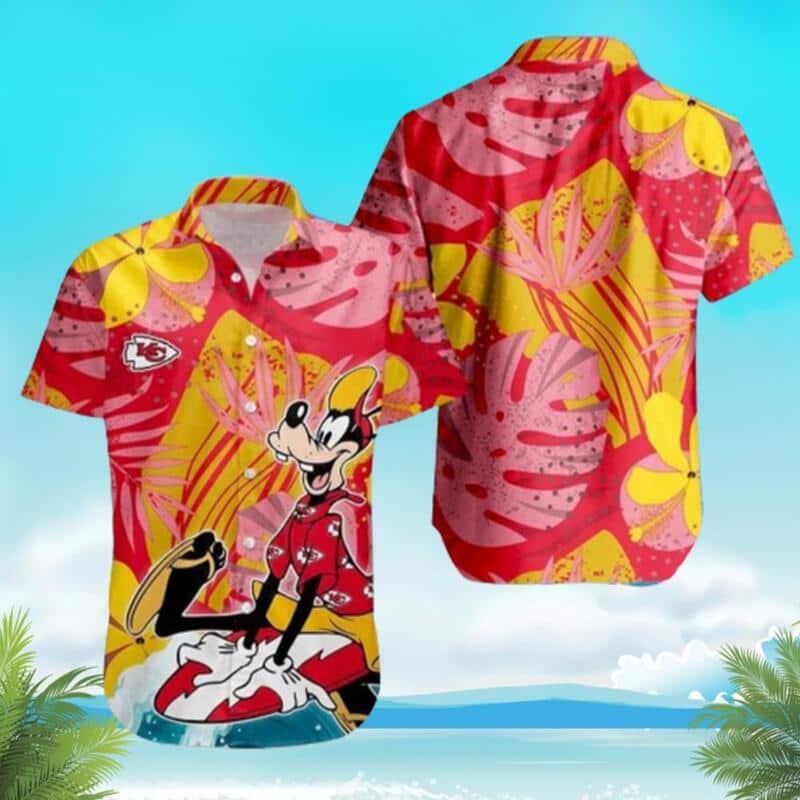 Goofy Disney Kansas City Chiefs Hawaiian Shirt Best Beach Gift Goofy Disney Kansas City Chiefs Hawaiian Shirt Best Beach Gift