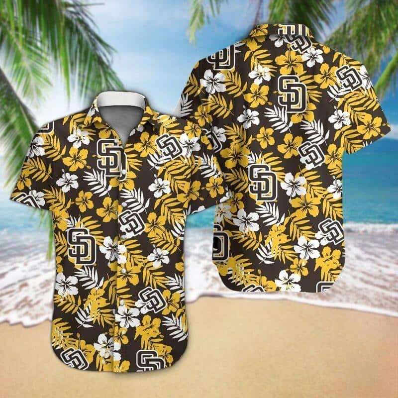 MLB San Diego Padres Hawaiian Shirt Hibiscus Pattern Trendy Summer Gift MLB San Diego Padres Hawaiian Shirt Hibiscus Pattern Trendy Summer Gift
