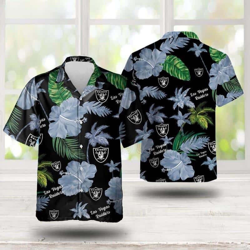 NFL Las Vegas Raiders Hawaiian Shirt Hibiscus Flower NFL Las Vegas Raiders Hawaiian Shirt Hibiscus Flower