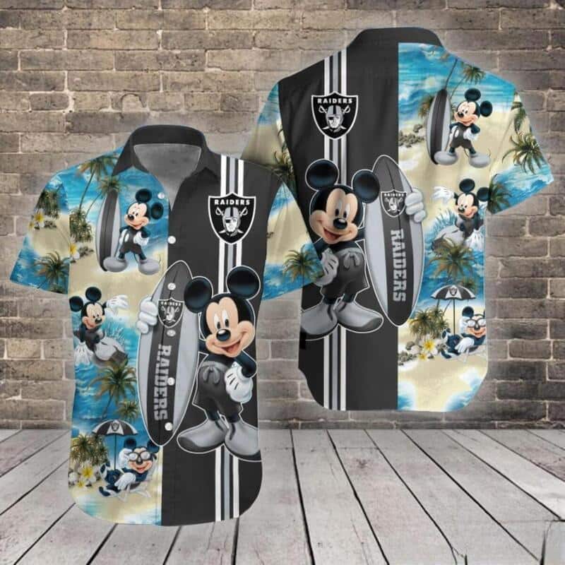 Disney Mickey Mouse Surfing Las Vegas Raiders Hawaiian Shirt Disney Mickey Mouse Surfing Las Vegas Raiders Hawaiian Shirt