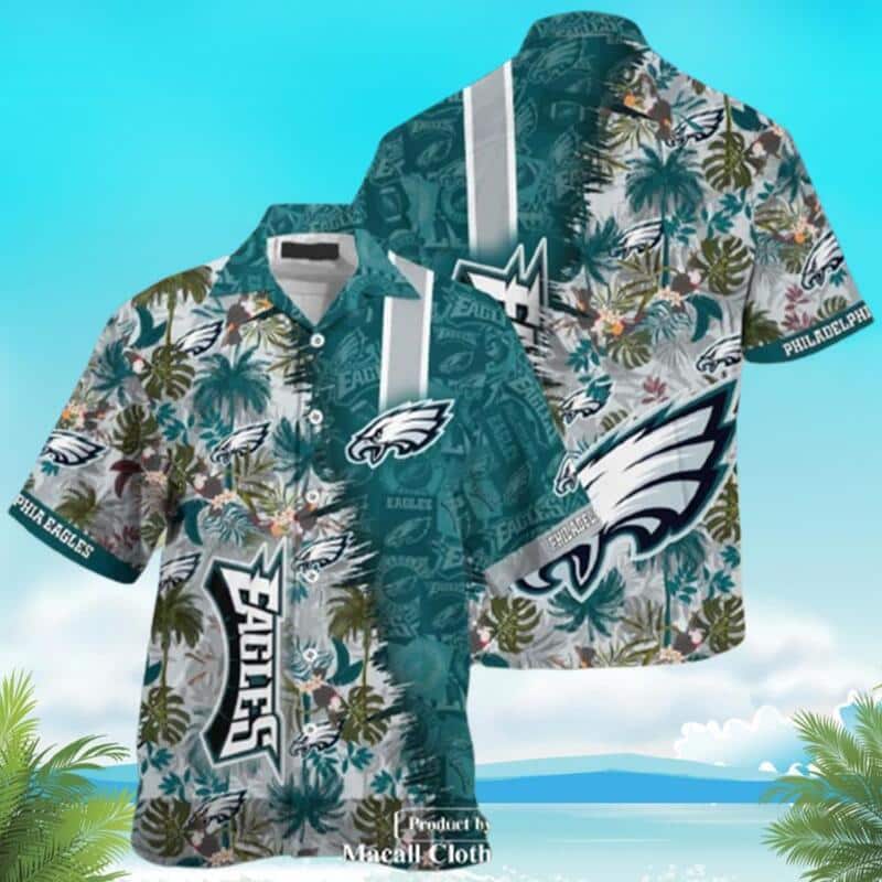 NFL Philadelphia Eagles Hawaiian Shirt Palm Leaf Pattern NFL Philadelphia Eagles Hawaiian Shirt Palm Leaf Pattern