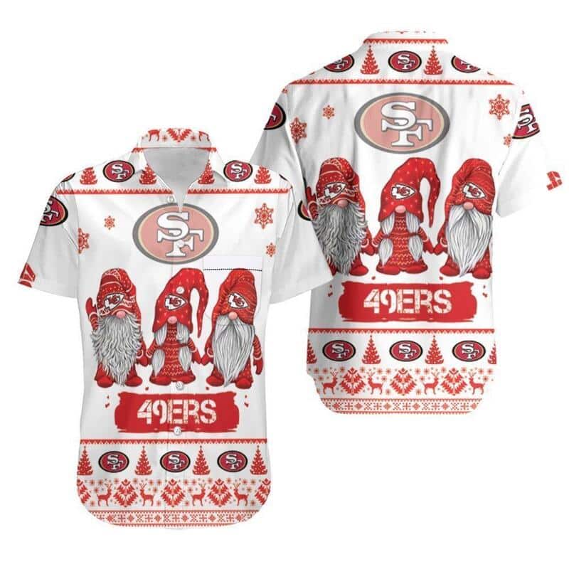 Gnomes NFL San Francisco 49ers Hawaiian Shirt Christmas Gift For Football Fans Gnomes NFL San Francisco 49ers Hawaiian Shirt Christmas Gift For Football Fans