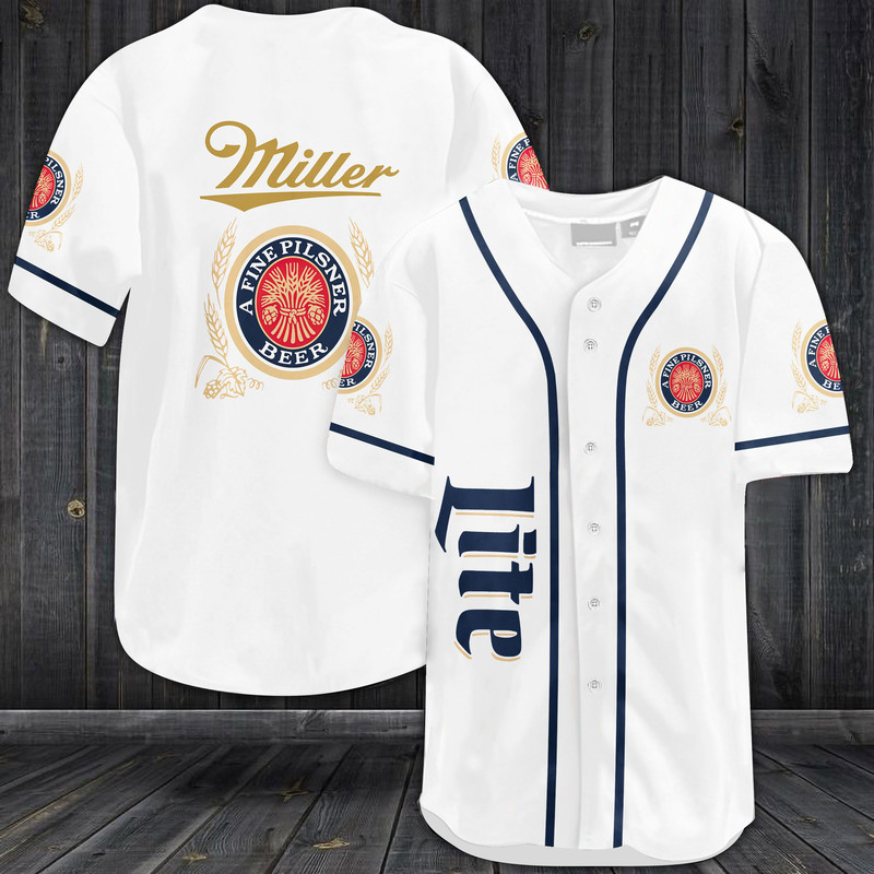 Miller Lite Baseball Jersey Gift For Beer Drinkers Miller Lite Baseball Jersey Gift For Beer Drinkers