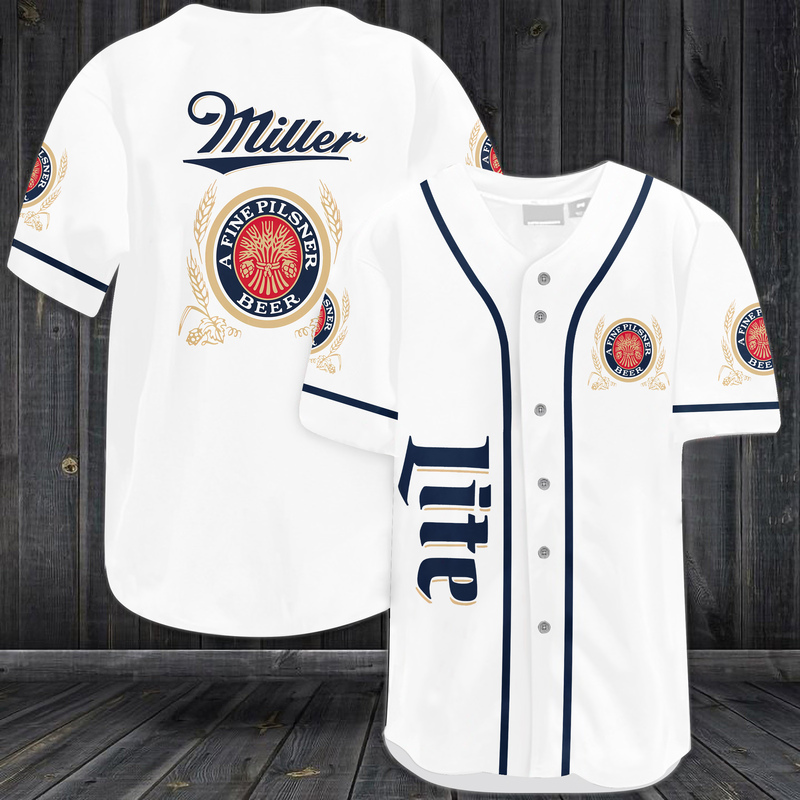 Miller Lite Baseball Jersey A Fine Pilsner Beer Miller Lite Baseball Jersey A Fine Pilsner Beer