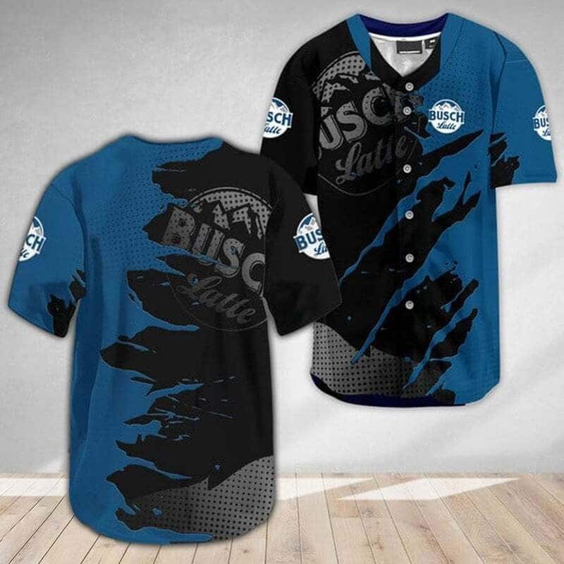 Busch Latte Beer Baseball Jersey Metal Crack Pattern Busch Latte Beer Baseball Jersey Metal Crack Pattern