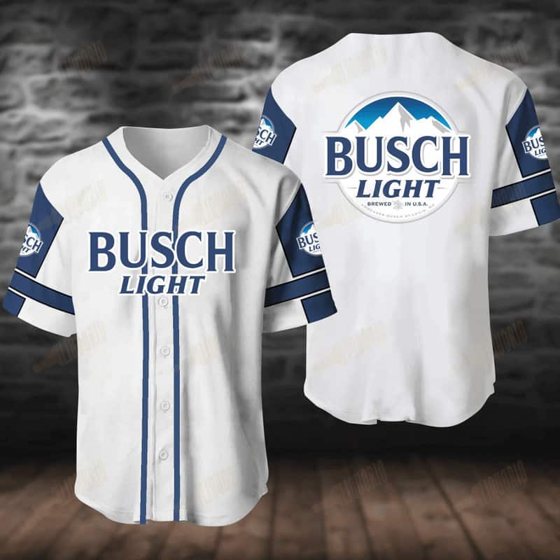White Busch Light Baseball Jersey Beer Lovers Gift White Busch Light Baseball Jersey Beer Lovers Gift
