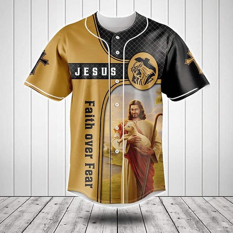 Jesus Baseball Jersey Faith Over Fear All Over Print Christian Gift For Friends Jesus Baseball Jersey Faith Over Fear All Over Print Christian Gift For Friends