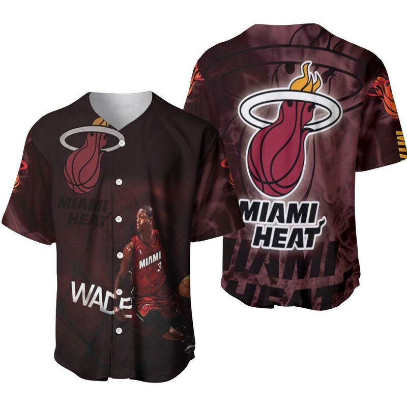 Dwyane Wade 3 Miami Heat Baseball Jersey Gift For NBA Fans Dwyane Wade 3 Miami Heat Baseball Jersey Gift For NBA Fans