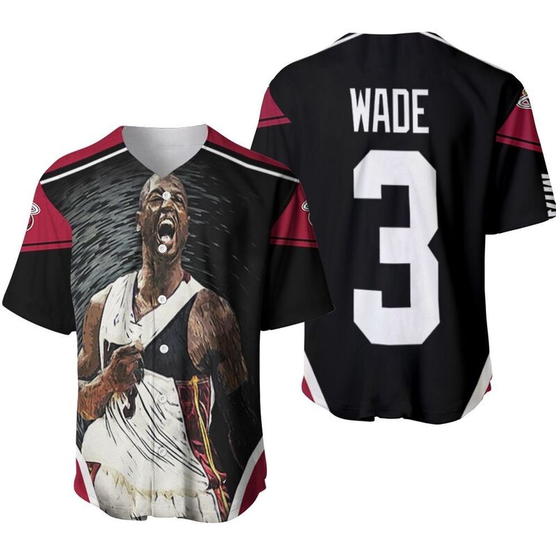 Dwyane Wade 3 NBA Miami Heat Strong Warrior Legend Baseball Jersey Dwyane Wade 3 NBA Miami Heat Strong Warrior Legend Baseball Jersey