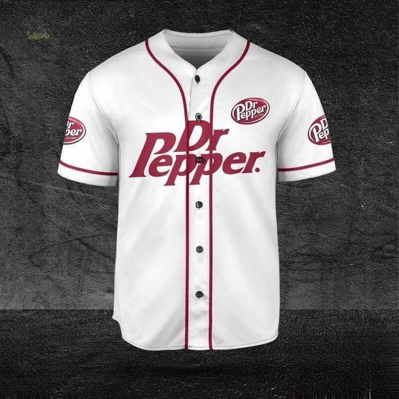 White Dr Pepper Baseball Jersey Beer Lovers Gift