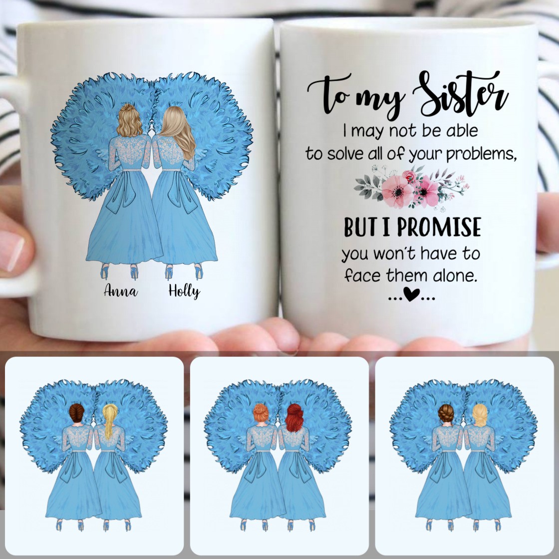 Personalized Mug, Special Birthday Gifts, 2 Sisters Customized Coffee Mug With Names