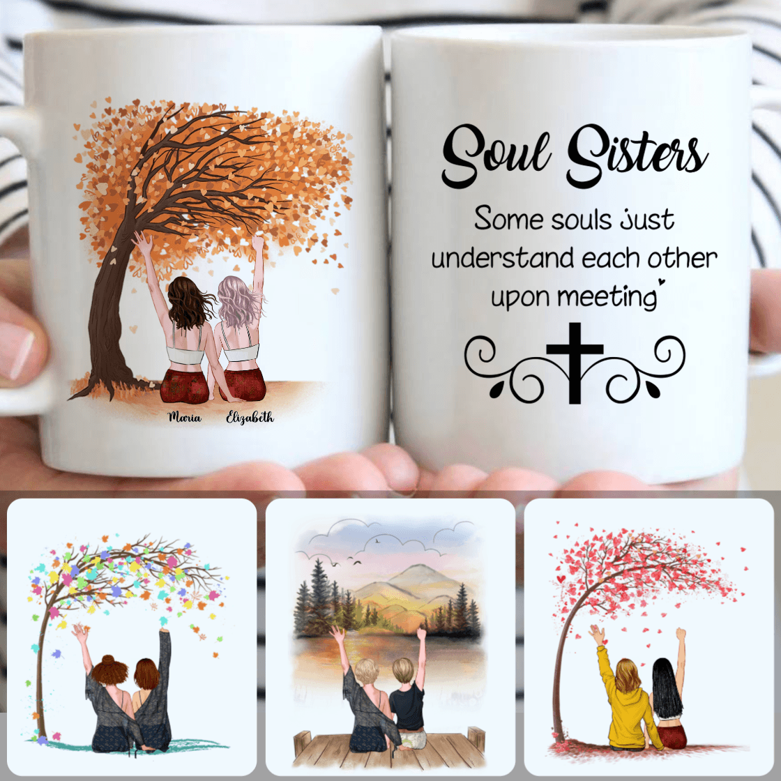 Personalized Mug, Unique Birthday Gifts, 2 Sisters Customized Coffee Mug With Names Personalized Mug, Unique Birthday Gifts, 2 Sisters Customized Coffee Mug With Names