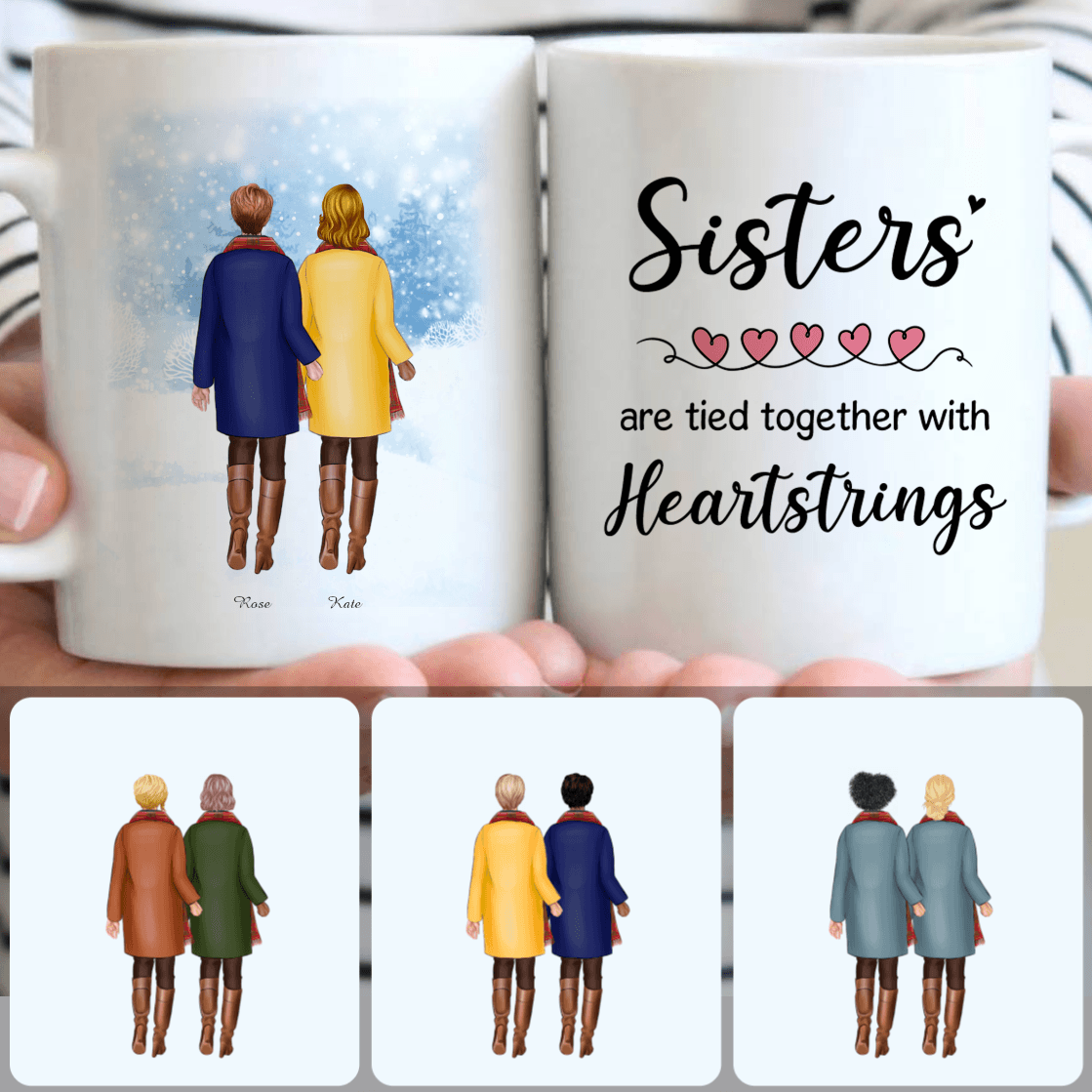 Personalized Mug, Unique Birthday Gifts, 2 Sisters Customized Coffee Mug With Names
