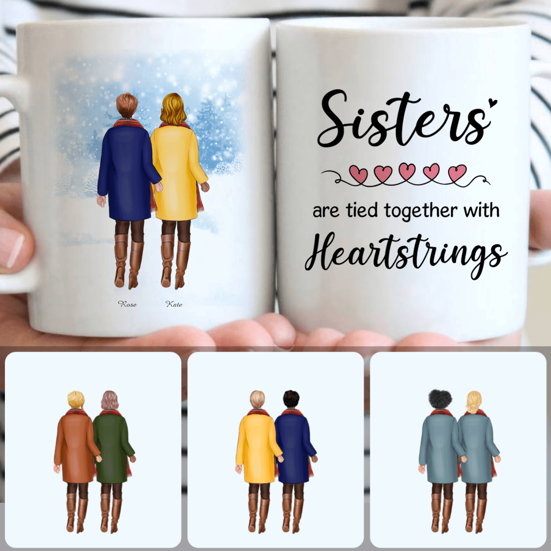 Personalized Mug, Unique Birthday Gifts, 2 Sisters Customized Coffee Mug With Names Personalized Mug, Unique Birthday Gifts, 2 Sisters Customized Coffee Mug With Names