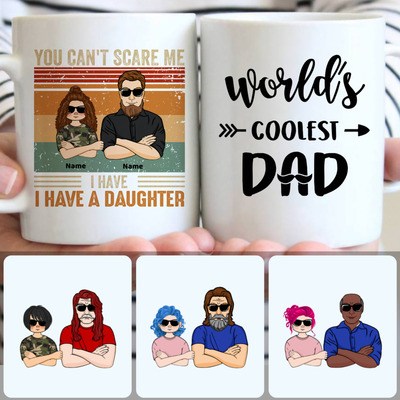 Dad & Daughter Customized Coffee Mug With Names, Personalized Mug, Meaningful Father's Day Gifts