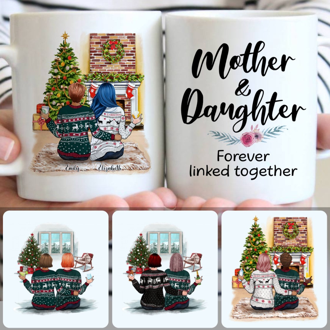Personalized Mug, Unique Christmas Gifts, Mother & Daughter Customized Coffee Mug With Names Personalized Mug, Unique Christmas Gifts, Mother & Daughter Customized Coffee Mug With Names