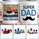 Personalized Mug, Unique Father's Day Gifts, Dad & 3 Children Customized Coffee Mug With Names Personalized Mug, Unique Father's Day Gifts, Dad & 3 Children Customized Coffee Mug With Names