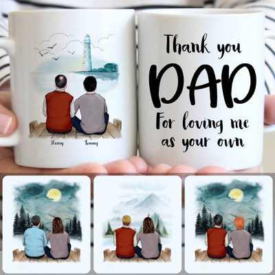 Dad & Son Customized Coffee Mug With Names, Personalized Mug, Unique Father's Day Gifts