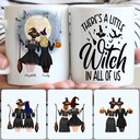 Personalized Mug, Best Halloween Gifts, 2 Sisters - A Little Witch Customized Coffee Mug With Names Personalized Mug, Best Halloween Gifts, 2 Sisters - A Little Witch Customized Coffee Mug With Names