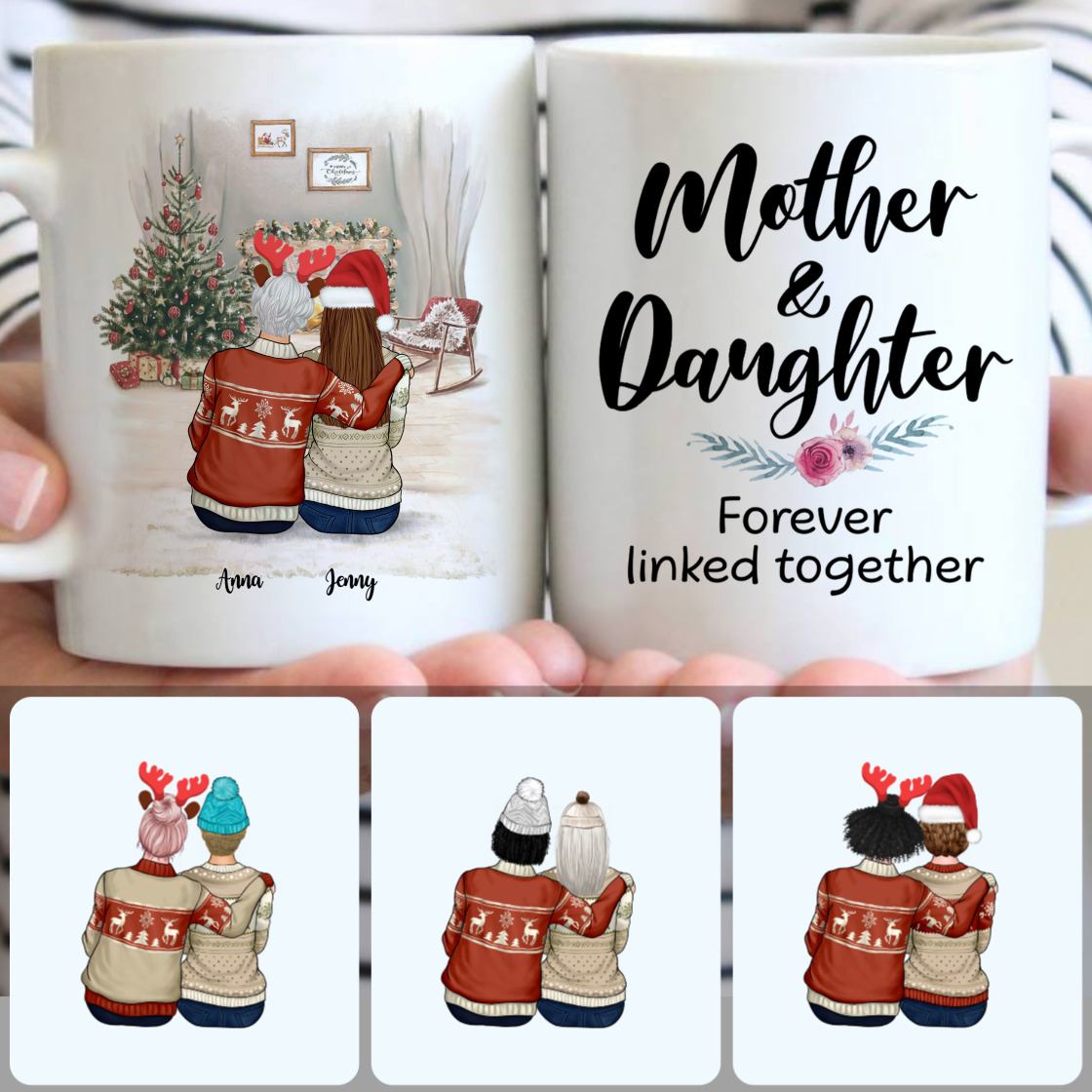 Personalized Mug, Unique Christmas Gifts, Mom & Daughter Customized Coffee Mug With Names Personalized Mug, Unique Christmas Gifts, Mom & Daughter Customized Coffee Mug With Names