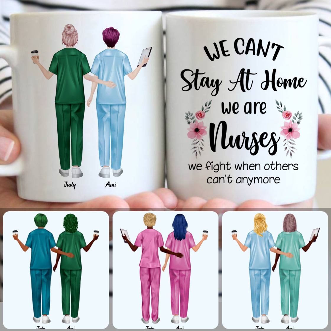 Personalized Mug, Unique Birthday Gifts, 2 Best Friends - We Are Nurses Customized Coffee Mug With Names